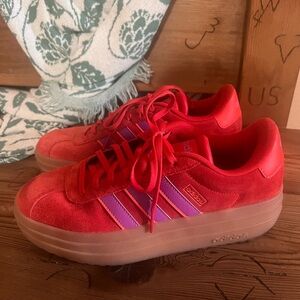 Adidas Bold Red Athletic Shoes